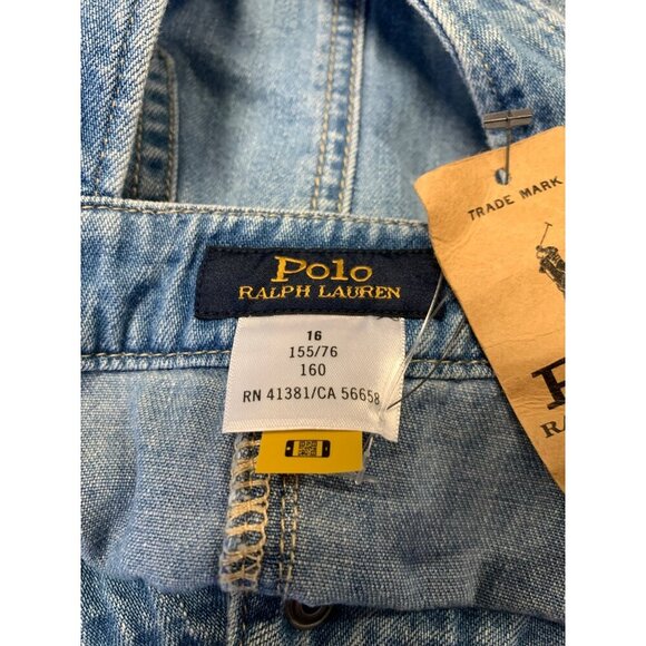 Polo Ralph Lauren Girls Size 16 Denim Jean Button-Front Jumper Dress NWT New - Picture 12 of 13